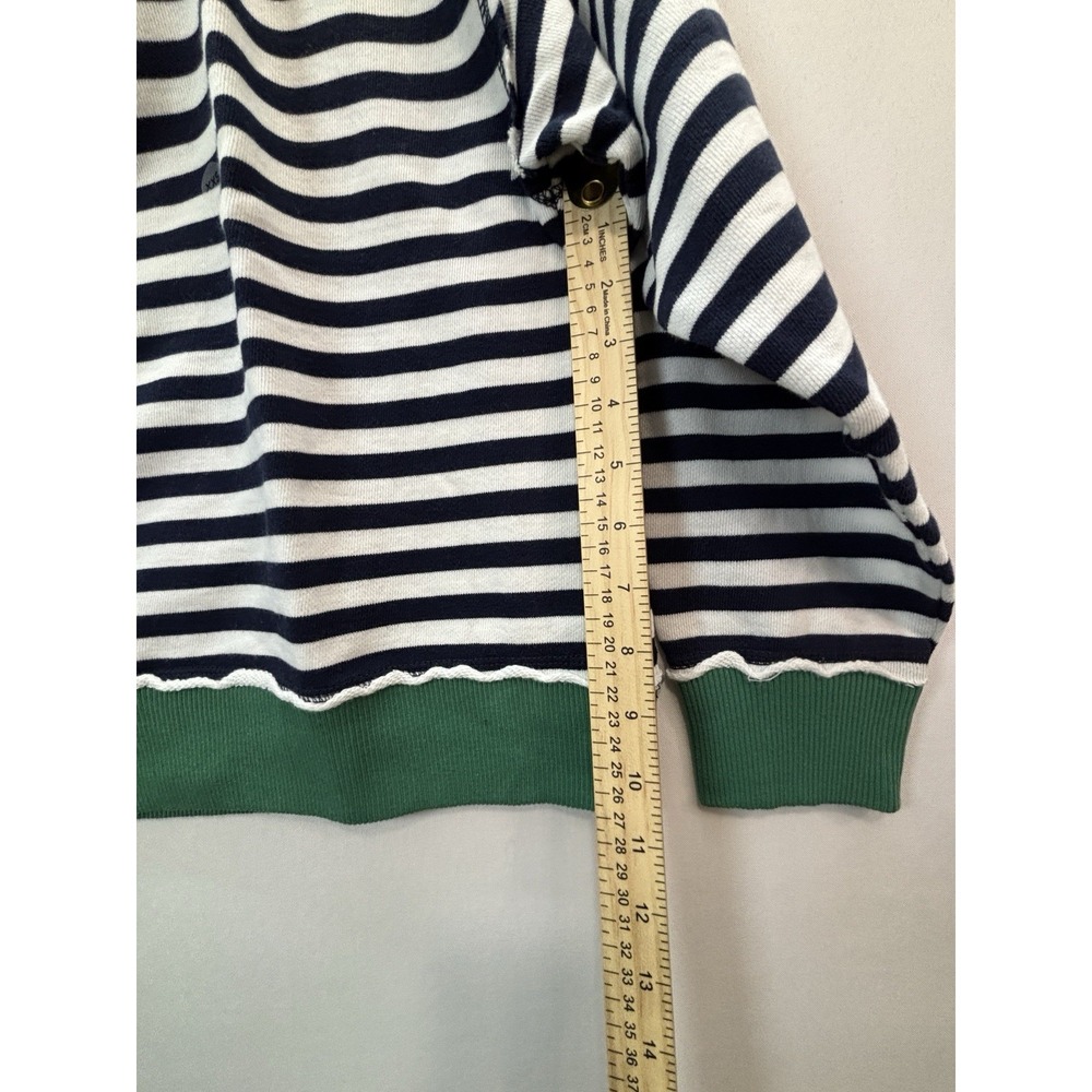 American Eagle Striped Cropped Pullover Sweatshirt Womens 2XS Blue Green - Picture 10 of 10